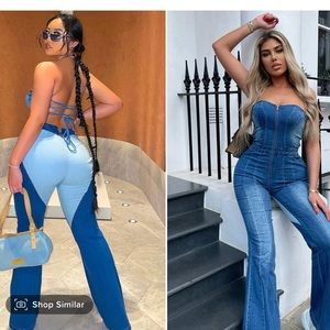 sweetheart denim jumpsuit
